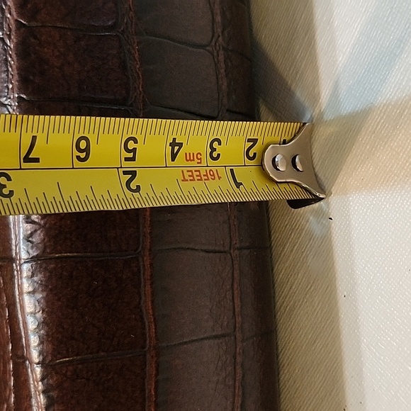 Vintage Etienne Aigner Brown Faux Lether Croc Embossed Mini Handbag EUC - Picture 10 of 12